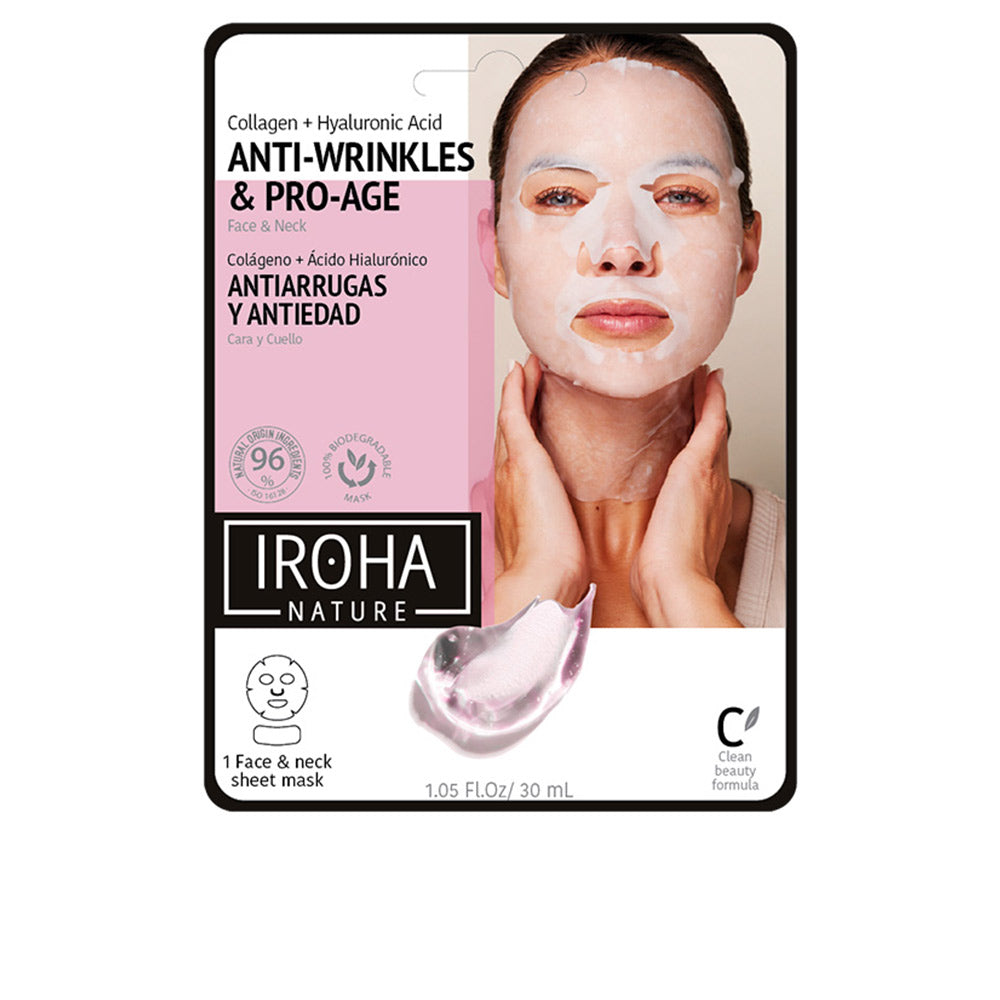100% COTTON FACE &amp; NECK MASK collagen-antiage 1 u